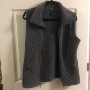 Grey Fleece Quilted Vest